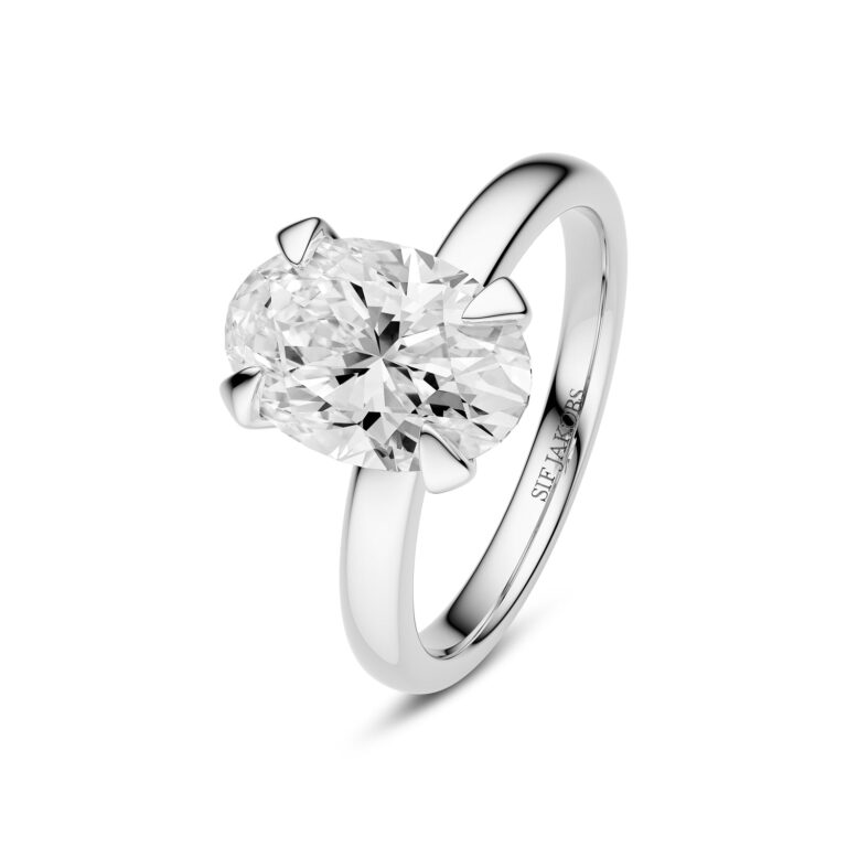 Ring Grace Ovale Solitaire - 14 kt. guld el. hvidguld 1.00-3.00 ct TW G-H VS lab-grown diamant
