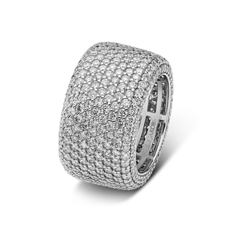Ring Ravello - 14 kt. guld el. hvidguld 7.29-8.18 ct TW G-H VS lab-grown diamanter.