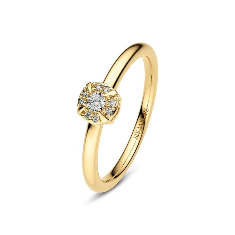 Ring Rome - 14 kt. guld el. hvidguld 0.09 ct TW G-H VS lab-grown diamanter