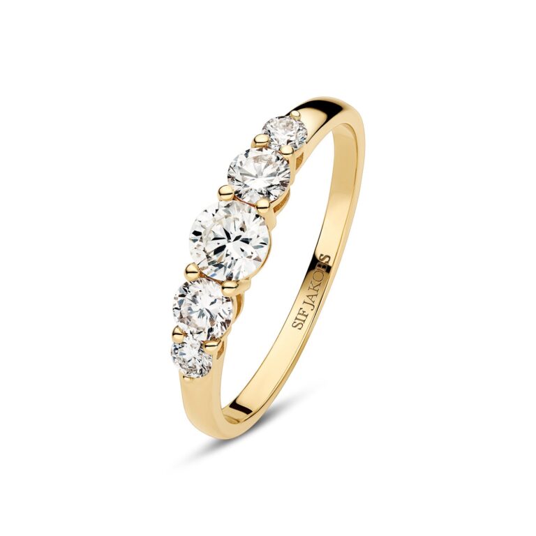 Ring Tiara - 14 kt. guld el. hvidguld 0.79 ct TW G-H VS lab-grown diamanter