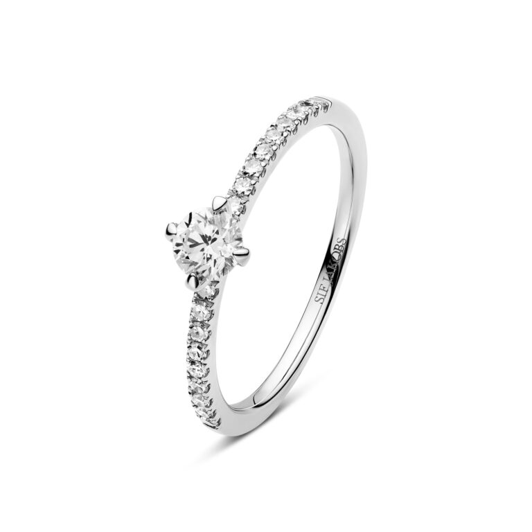 Ring Venice Solitaire - 14 kt. guld el. hvidguld 0.44-3.4 ct TW G-H VS lab-grown diamanter.