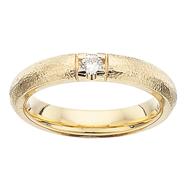 Rustik Alliance 14 Karat Guld Ring fra Scrouples med Diamant 0,09 Carat W/SI