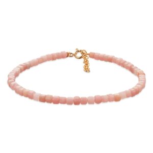 Scrouples Forgyldt Sølv Armbånd med Pink Opal 39032A,M