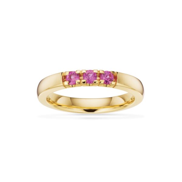 Scrouples Grace Ring i 14 Karat Guld med Pink Safir