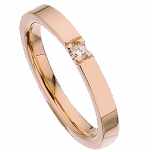 Scrouples Ilove Rosaforgyldt Sølv Ring med Diamant 0,03 Carat W/1P