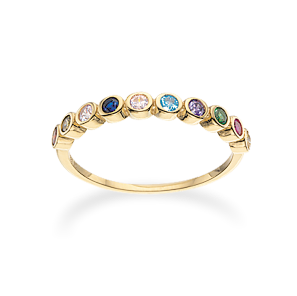 Scrouples Rainbow 8 Karat Guld Ring 711423