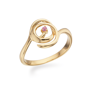 Scrouples Ring i 14 Karat Guld med Pink Safir 712765