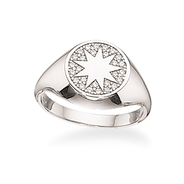 Scrouples Signet Stjerne Sterling Sølv Ring 725142