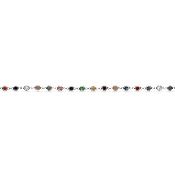 Scrouples SoHo armbånd multicolor cubic zirkonia i sølv 17+2 cm