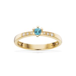 Scrouples Vida Darling 8 Karat Guld Ring med Topas og Brillanter 0,04 Carat H-W/P1