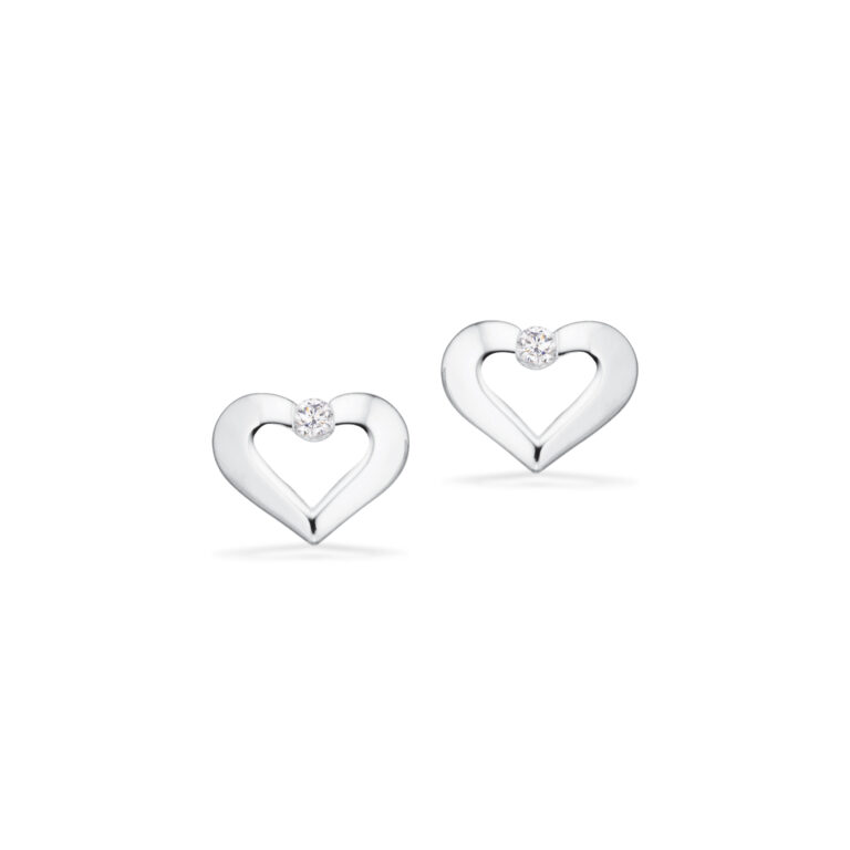 Scrouples øreringe hjerte cubic zirkonia i sølv