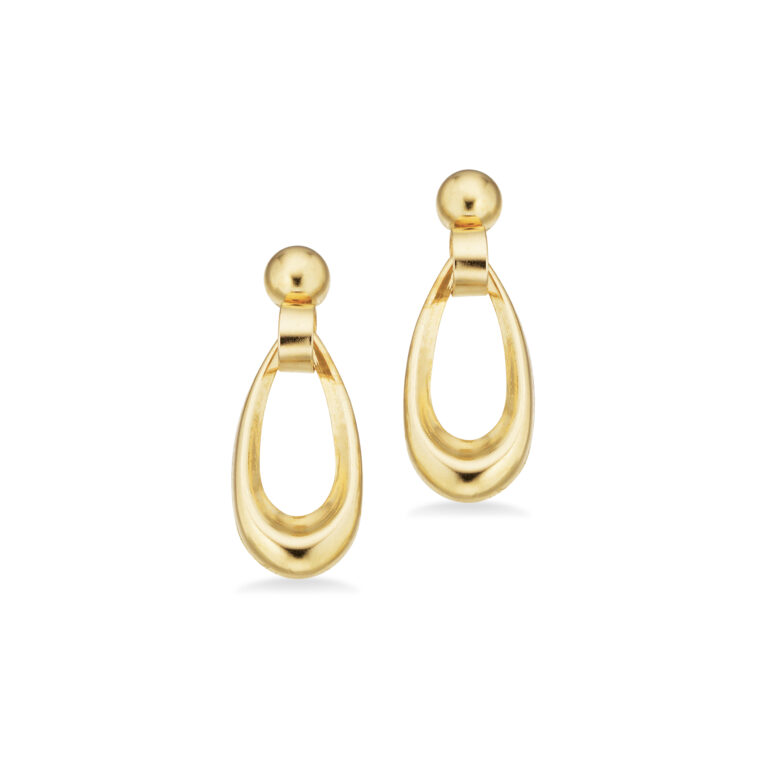 Scrouples ovale øreringe i 8 kt guld