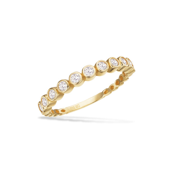 Scrouples ring med cubic zirkonia i 8 kt guld