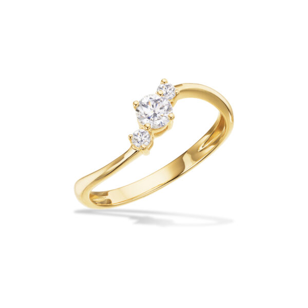 Scrouples ring med cubic zirkonia i 8 kt guld