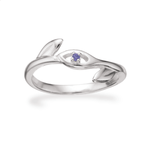 Scrouples ring med lilla cubic zirkonia i sølv