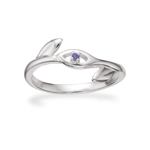 Scrouples ring med lilla cubic zirkonia i sølv