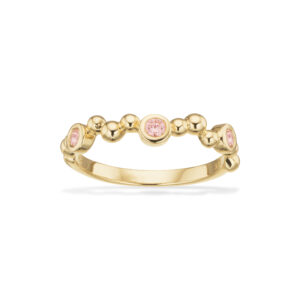Scrouples ring med pink cubic zirkonia i 8 kt guld