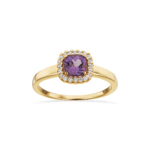 Scrouples ring roset ametyst og cubic zirkonia i 8 kt guld