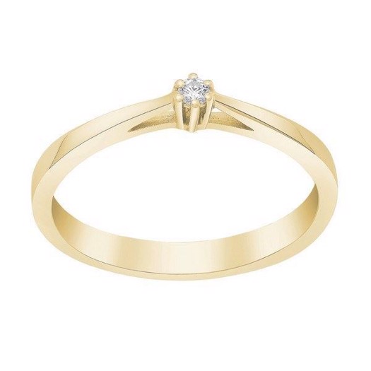 Siersbøl - Afrodite ring i 14kt. guld m. 0,03ct. diamant