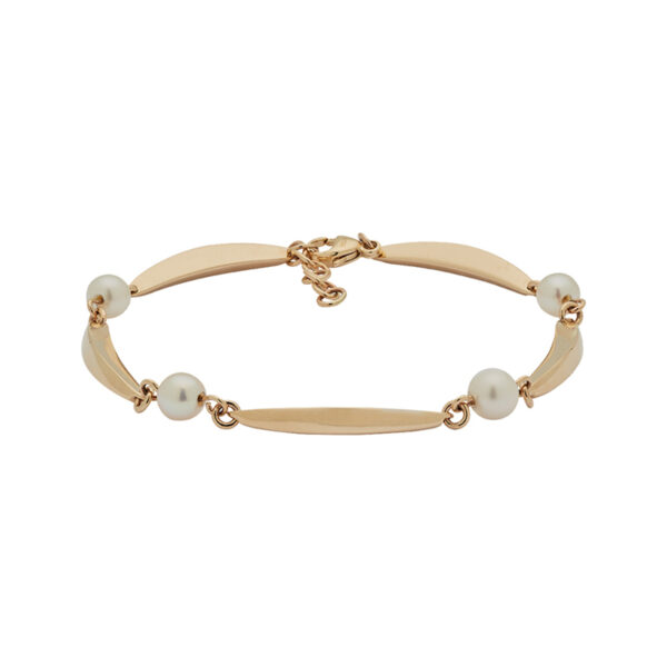 Siersbøl Banan & Perle armbånd 14 kt guld, 18+2 cm