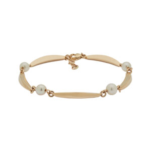 Siersbøl Banan & Perle armbånd 8 kt guld, 18+2 cm