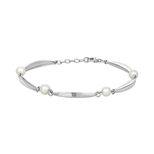 Siersbøl Banan & Perle armbånd sølv, 16,5+2 cm