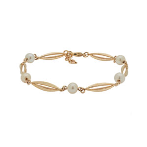 Siersbøl Bur & Perle armbånd 8 kt guld, 18+2 cm