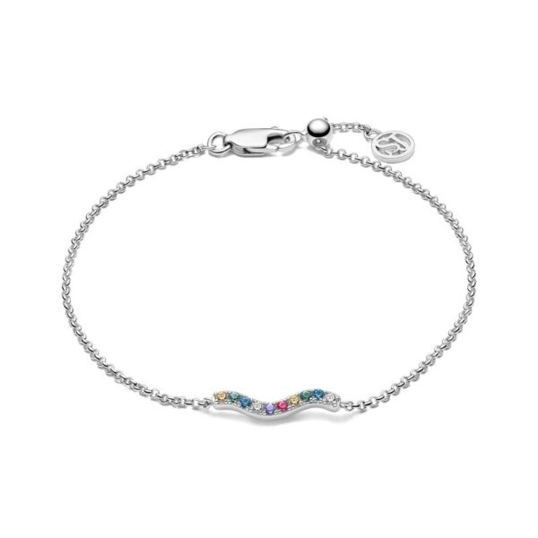 Sif Jakobs Ellera Waves armbånd i sølv med multifarvede cubic zirkonia