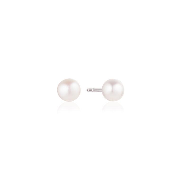 Sif Jakobs Ponza Uno sølv øreringe med hvid perle