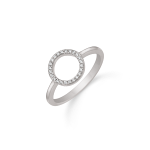 Støvring Design Cirkel Rhodineret Sølv Ring 12249043