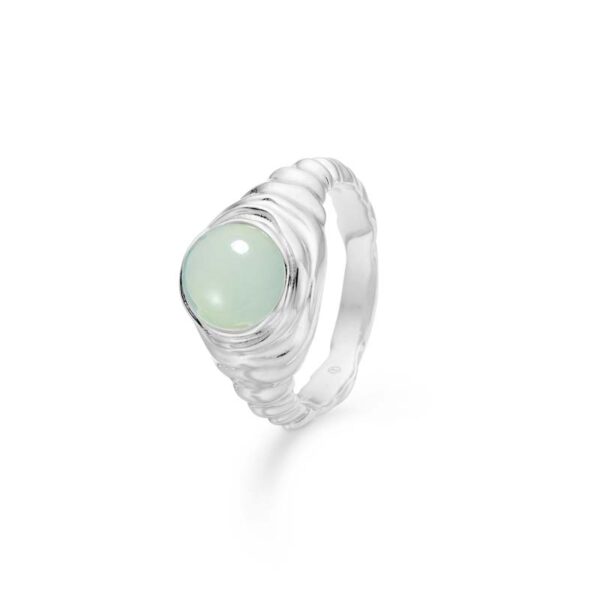 Studio Z Endless Waves ring i sølv med grøn cubic zirkonia