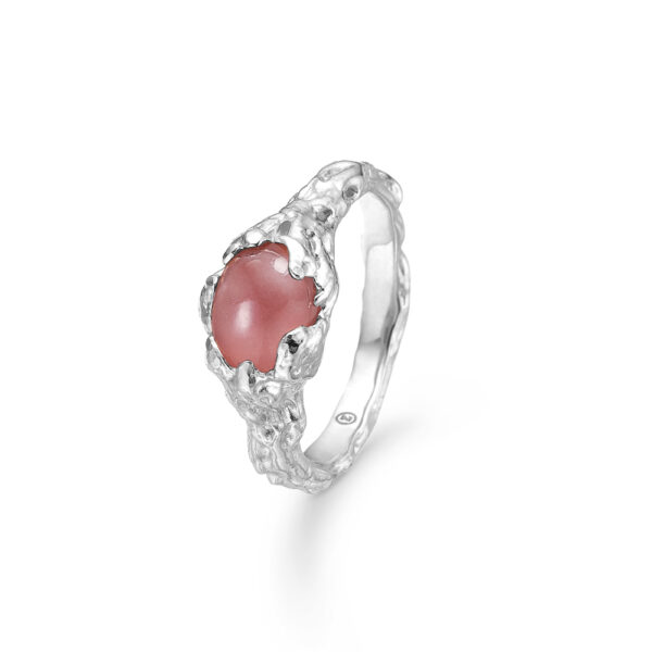 Studio Z Magma ring i sterling sølv med rosa zirkonia