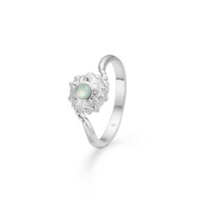 Studio Z Urchin Elegance ring i sølv med grøn cubic zirkonia