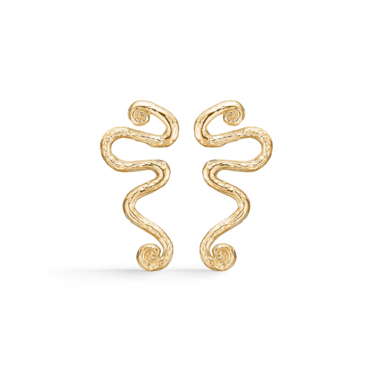 Studio Z Wave øreringe i guldbelagt sølv