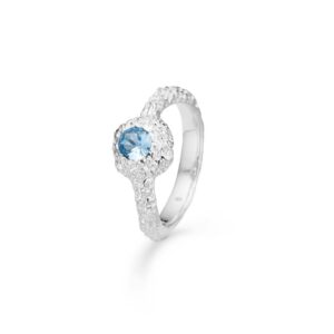 Studio Z Wild Cliff ring i sølv med blå cubic zirkonia